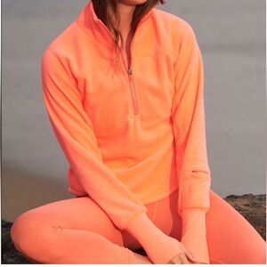 NWOT Free People Great Heights Neon 1/4 Zip Pullover